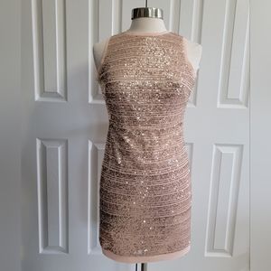 Vince Camuto Blush Sequin Sheath Dress, Size 0